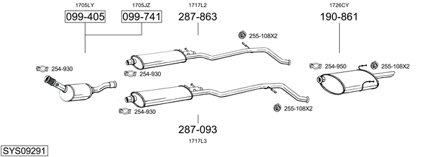 Sistema de gases de escape Peugeot 406 Break
