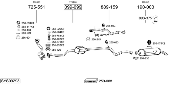 Sistema de gases de escape Peugeot 106 II