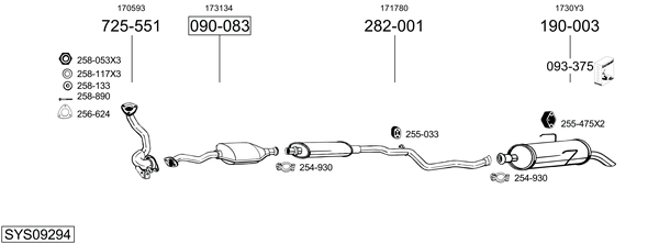 Sistema de gases de escape Peugeot 106 II