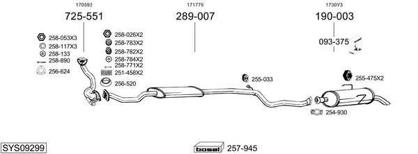 Sistema de gases de escape Peugeot 106 I