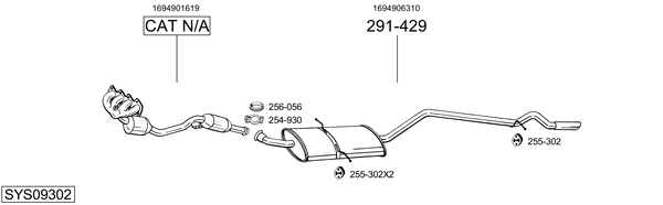 Sistema de gases de escape Mercedes-Benz A-CLASS