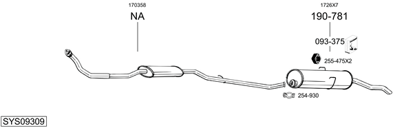 Sistema de gases de escape Peugeot 309 I