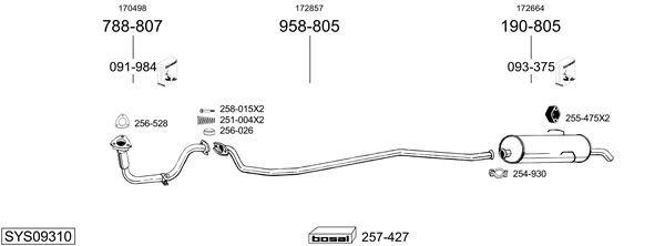 Sistema de gases de escape Peugeot 205 II