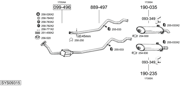 Sistema de gases de escape Peugeot 306 Hatchback
