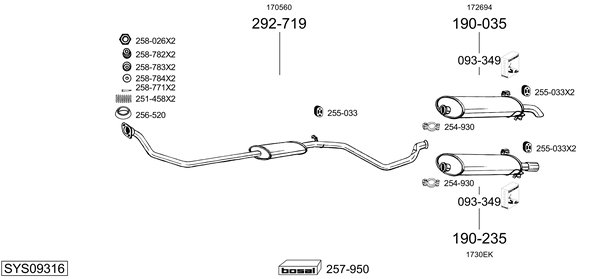 Sistema de gases de escape Peugeot 306 Hatchback