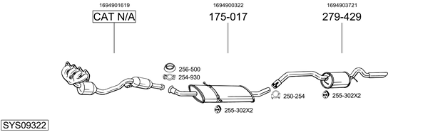 Sistema de gases de escape Mercedes-Benz A-CLASS