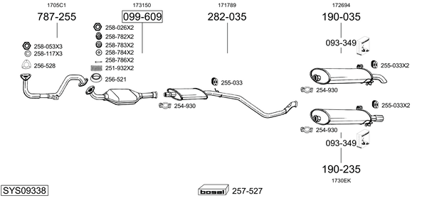 Sistema de gases de escape Peugeot 306 Hatchback