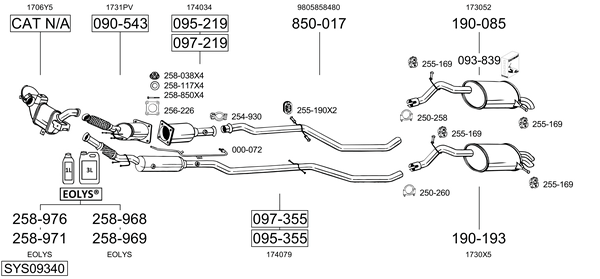 Sistema de gases de escape Peugeot 407