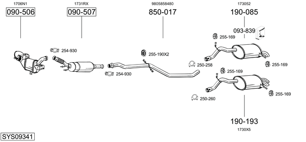Sistema de gases de escape Peugeot 407