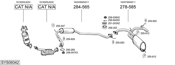 Sistema de gases de escape Honda CIVIC VIII Hatchback