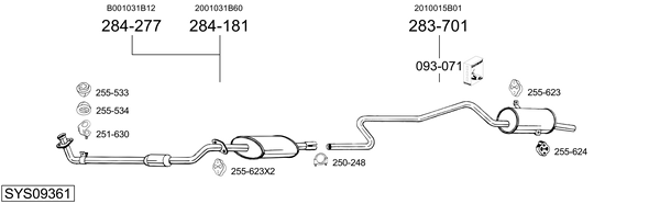 Sistema de gases de escape Nissan MICRA I
