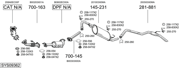 Sistema de gases de escape Nissan PATHFINDER III