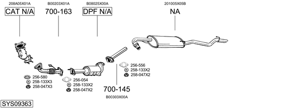 Sistema de gases de escape Nissan PATHFINDER III