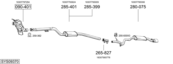 Sistema de gases de escape Bmw 3