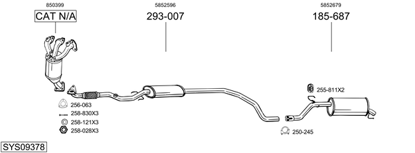 Sistema de gases de escape Opel CORSA D