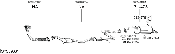 Sistema de gases de escape Mazda 323 F IV