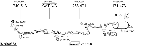 Sistema de gases de escape Mazda 323 F IV