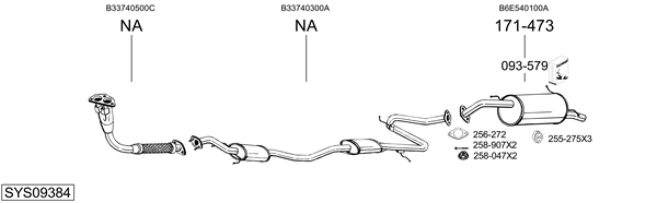 Sistema de gases de escape Mazda 323 F IV