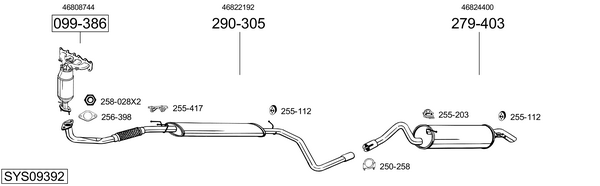 Sistema de gases de escape Fiat STILO Multi Wagon