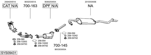 Sistema de gases de escape Nissan PATHFINDER III