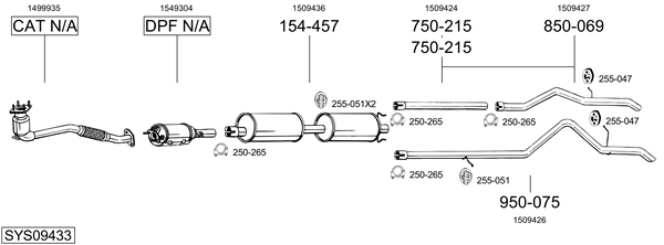 Sistema de gases de escape Ford TRANSIT Van