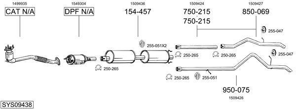 Sistema de gases de escape Ford TRANSIT Van