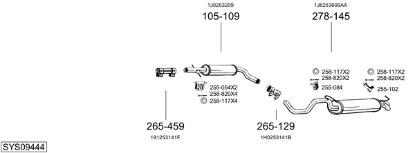 Sistema de gases de escape Vw NEW BEETLE