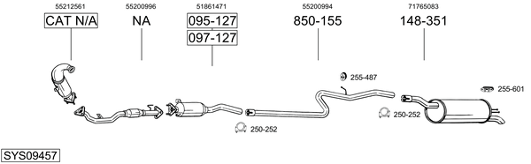 Sistema de gases de escape Fiat DOBLO Box Body/MPV
