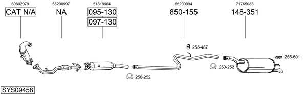 Sistema de gases de escape Fiat DOBLO Box Body/MPV