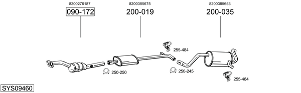 Sistema de gases de escape Renault CLIO III Grandtour