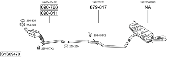 Sistema de gases de escape Audi A3 Sportback