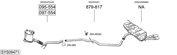 Sistema de gases de escape Audi A3 Sportback