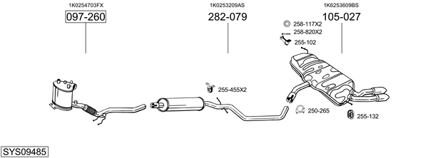 Sistema de gases de escape Audi A3 Sportback