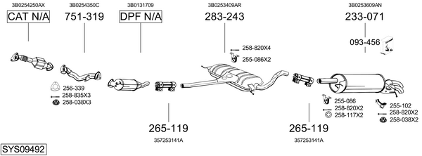 Sistema de gases de escape Vw PASSAT B5.5