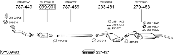 Sistema de gases de escape Vw PASSAT B3/B4