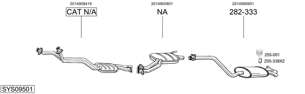 Sistema de gases de escape Mercedes-Benz 190