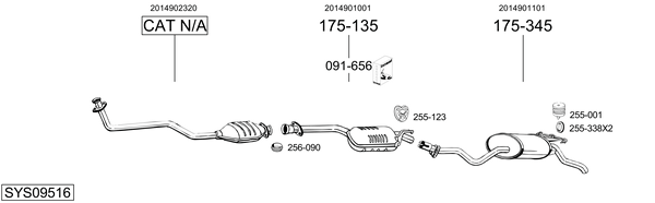 Sistema de gases de escape Mercedes-Benz 190