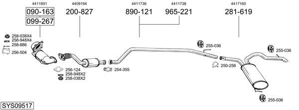 Sistema de gases de escape Opel VIVARO A Platform/Chassis