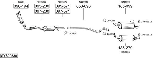 Sistema de gases de escape Vauxhall ASTRA Mk V