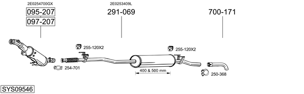 Sistema de gases de escape Vw CRAFTER 30-50 Platform/Chassis