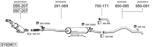 Sistema de gases de escape Vw CRAFTER 30-50 Van