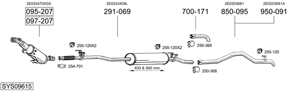 Sistema de gases de escape Vw CRAFTER 30-50 Platform/Chassis