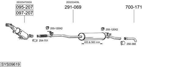 Sistema de gases de escape Vw CRAFTER 30-50 Van
