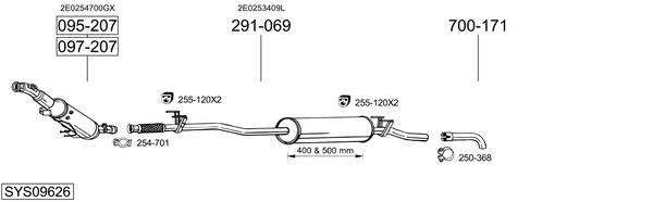 Sistema de gases de escape Vw CRAFTER 30-50 Platform/Chassis