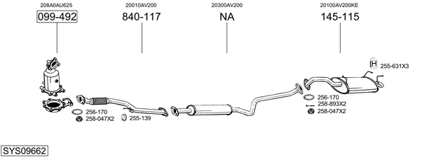 Sistema de gases de escape Nissan PRIMERA