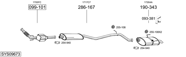 Sistema de gases de escape BOSAL SYS09673