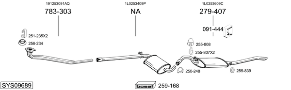 Sistema de gases de escape Seat TOLEDO I