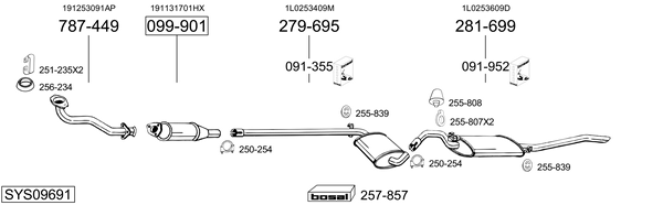 Sistema de gases de escape Seat TOLEDO I