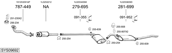 Sistema de gases de escape Seat TOLEDO I