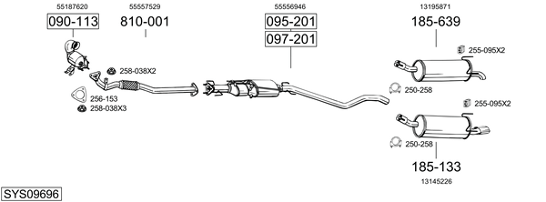 Sistema de gases de escape Vauxhall ASTRA Mk V